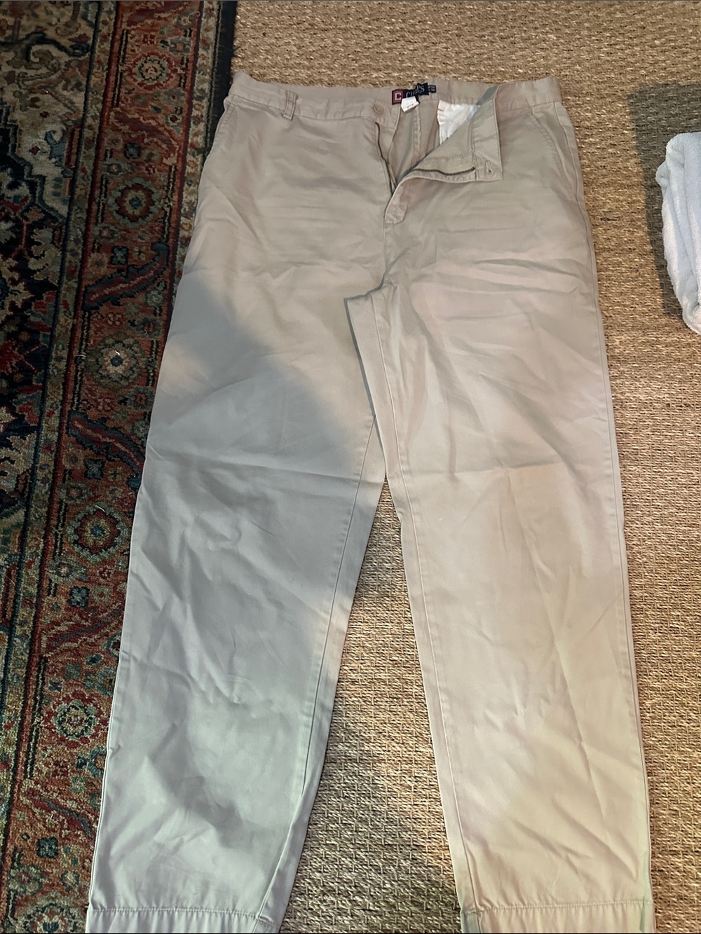 Chaps Men's Khaki Cotton Chinos - Light Tan